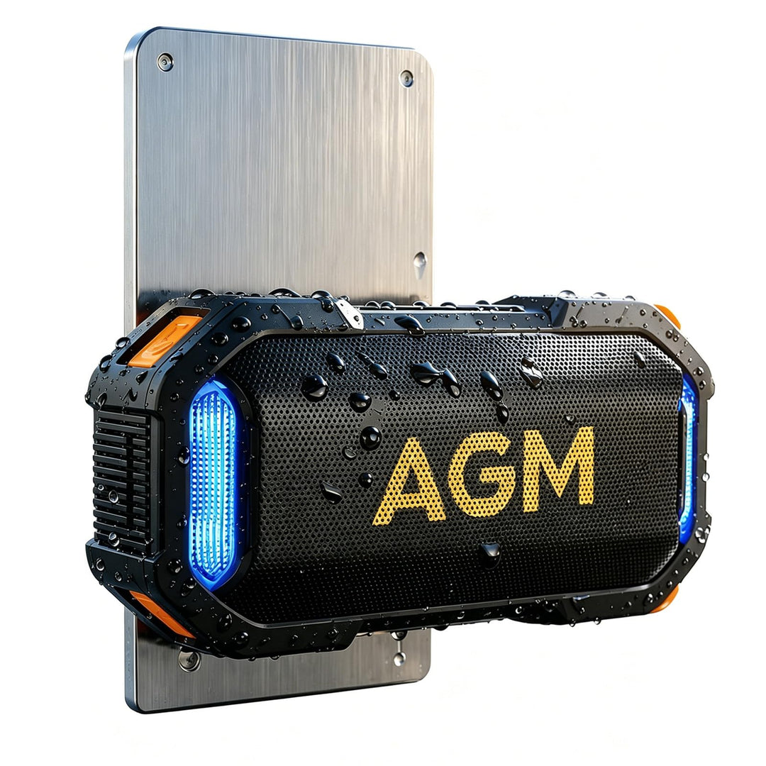 AGM MagROCK Magnetischer Bluetooth Lautsprecher Klein,Lautsprecher,RGB-LEDs,1800mAh,IPX7 wasserdicht