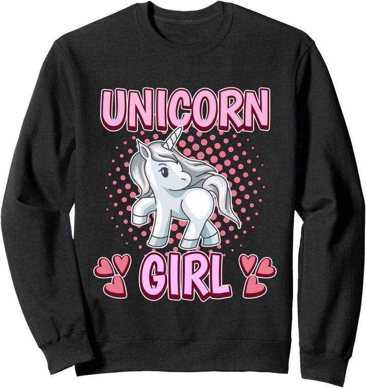 Damen Unicorn Girl Mädchen Einhorn Sweatshirt