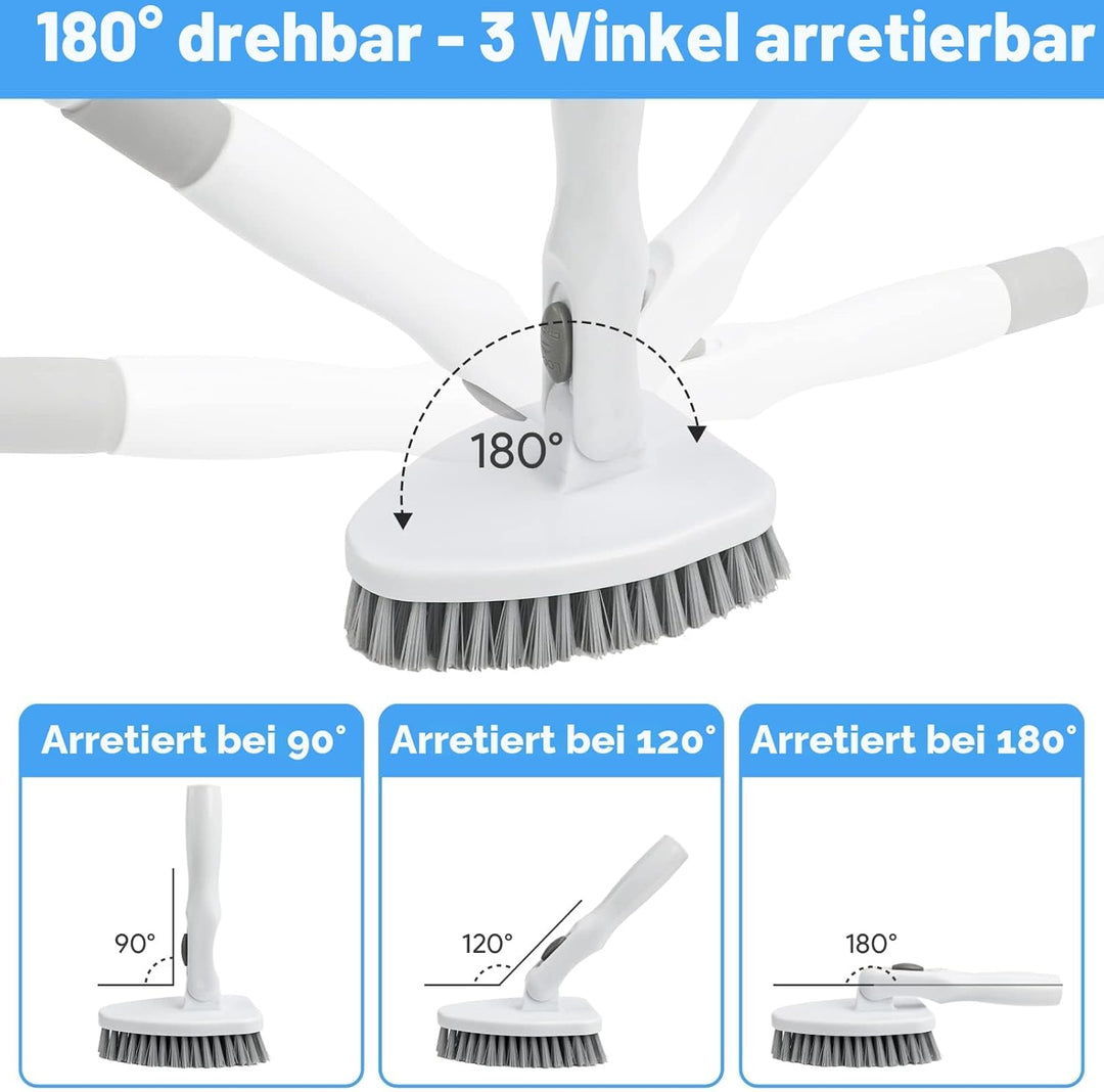 3 in 1 Schrubber mit Stiel, Scrubber Dusche Reinigungsbürste 130.81CM Abnehmbarer Langer Griff steif
