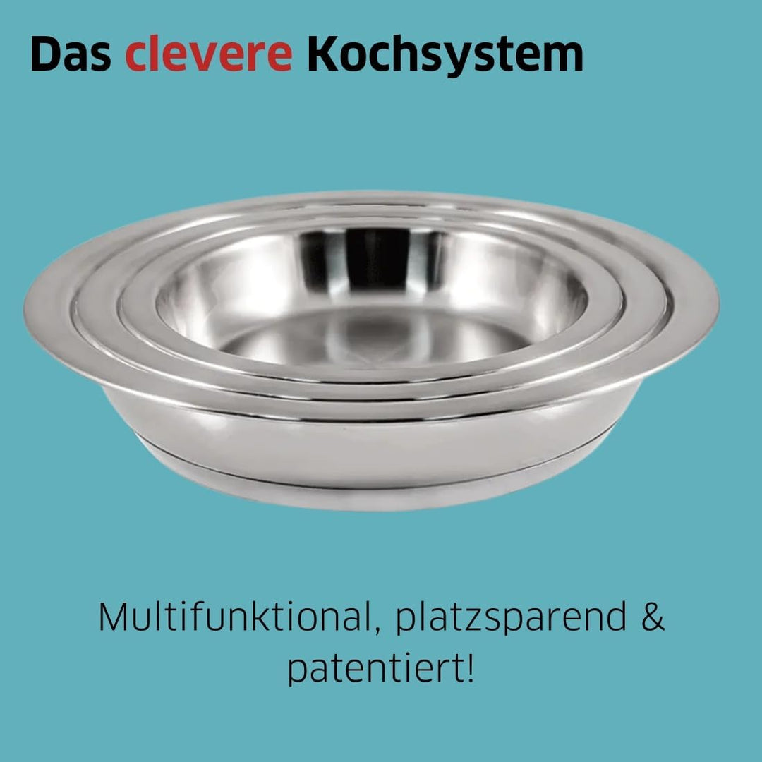 Bratpfanne 28 cm | Platzsparend | Edelstahl | Für alle Herdarten | Pfanne Induktion | Bratpfanne Unb