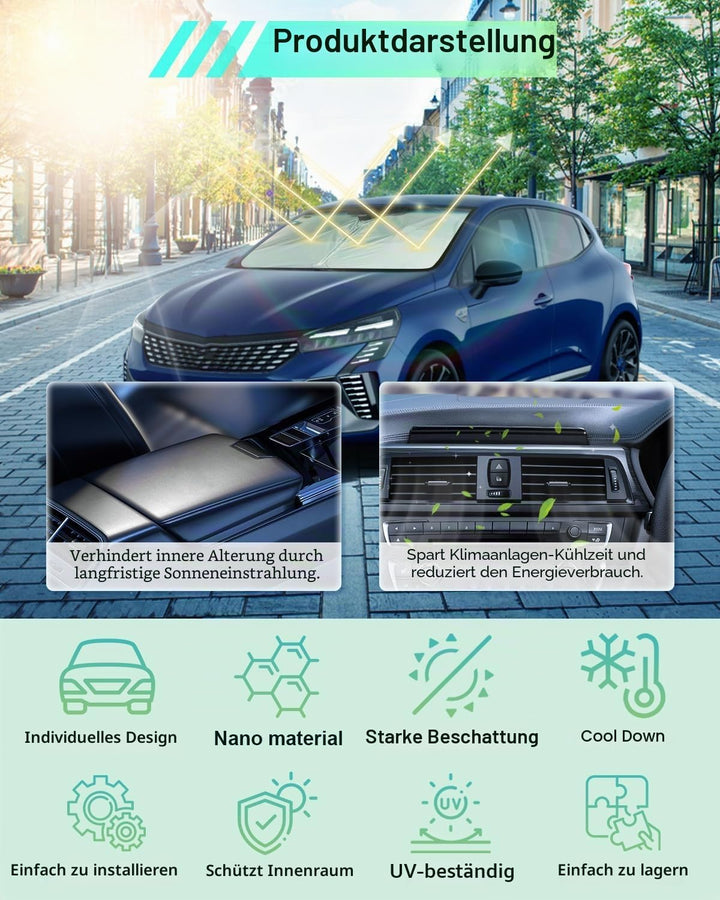 GAFAT Kompatibel mit Renault Clio 5 V 2020-2023 2024 Sonnenschutz Frontscheibe Innen, Clio 5 RS Line