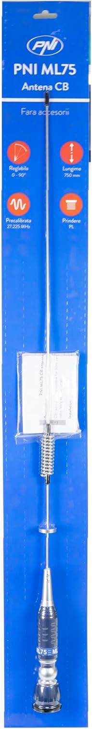CB-Antenne PNI ML75, Länge 75cm, 26-28MHz, 300W, faltbar, ohne Zubehör 75 cm (without accessories),