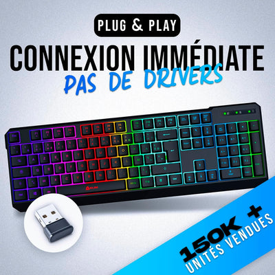 KLIM Chroma Tastatur Gamer AZERTY Wireless - French Layout