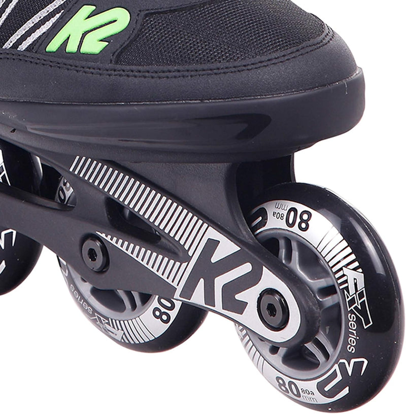 K2 Herren F.i.t. 80 Inline Skates EU: 41.5 (UK: 7.5 / US: 8.5) black - green, EU: 41.5 (UK: 7.5 / US