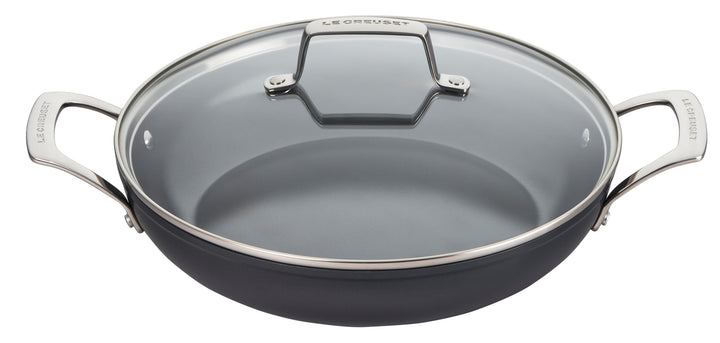 Le Creuset Essential Antihaft-Keramik-Schmorpfanne Pfanne mit Glasdeckel, 3,5 qt. , 3.3 Liter