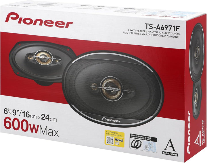 PIONEER TS-A6971F 6 x 9 4-Weg-Koaxial-Lautsprecher Set mit 2 Lautsprechern (je 600W max., 100W Sinus