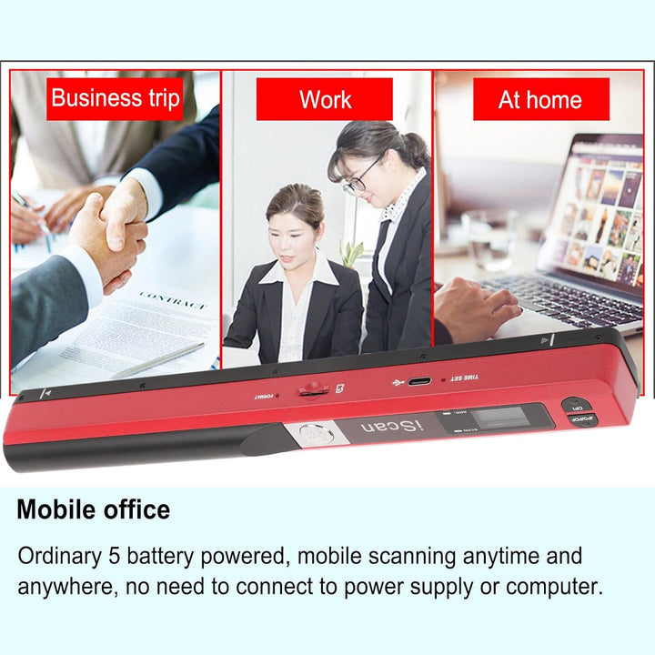 Photo Mobile Scanner, Einfach mit 3 Auflösungsmodi Dokument Scanner ABS für Häuser mit (Rot), Rot