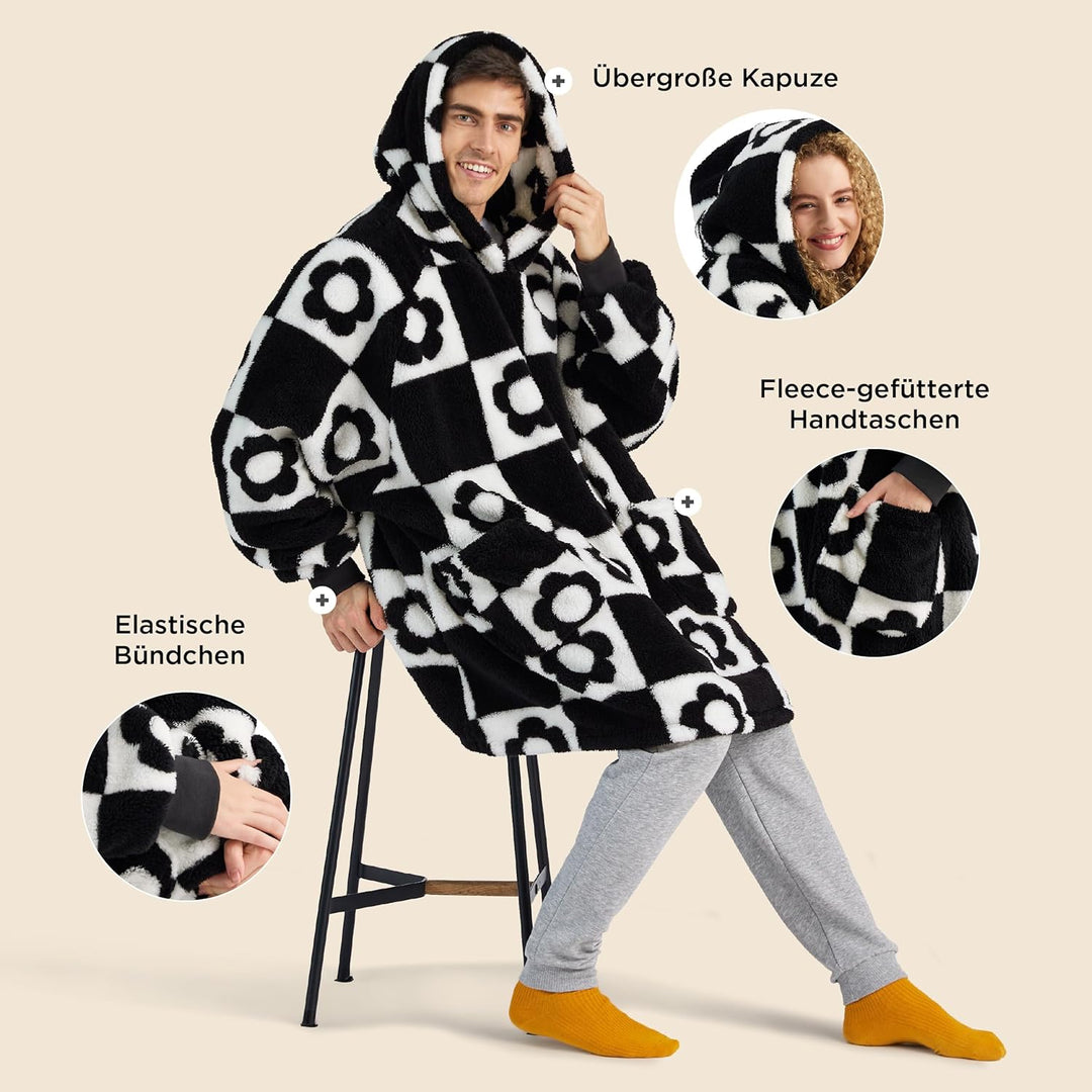 BEDSURE Decke mit ärmeln Kuscheldecke, Weihnachtsgeschenke Geschenke für Frauen Frau Hoodie Decke Da