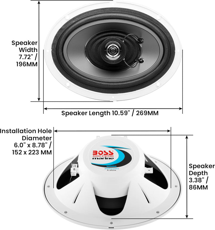 ALTAVOZ EMPOTRABLE DE 6' x 9 ' (350 W MAX), WHITE 6x9 Weiss 350W MR690, 6x9 Weiss 350W MR690