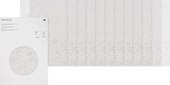 Transparentpapier, Punkte / Silber Fsc Mix, Silber