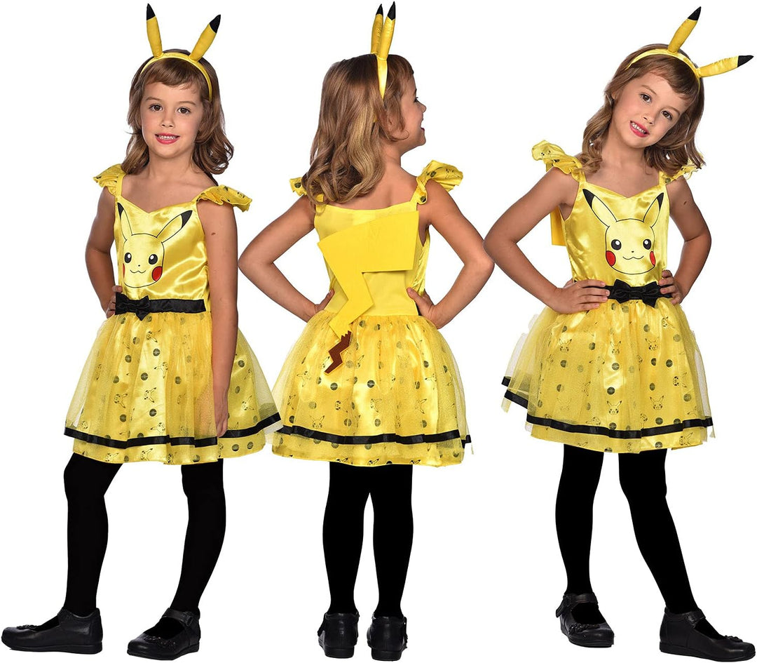 amscan Pikachu Kostüm für Kinder Mädchen 3-4 Jahre, 3-4 Jahre