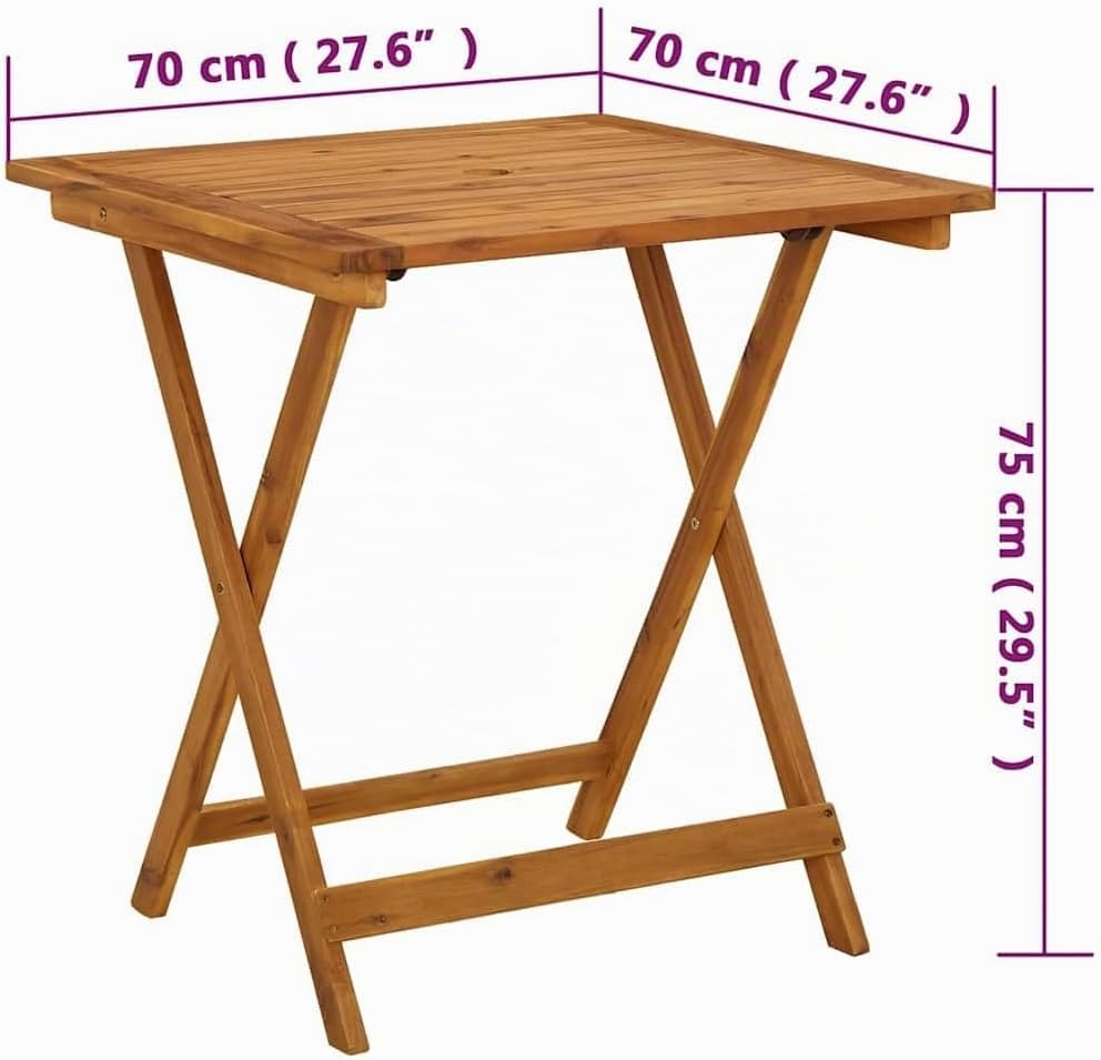 vidaXL Akazienholz Massiv Gartentisch Klappbar Bistrotisch Klapptisch Holztisch Garten Tisch Esstisc