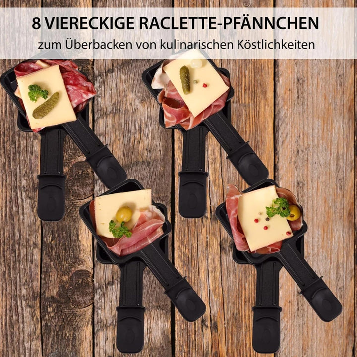 Syntrox Raclette Grill Elektrisch für 8 Personen, 1500W Raclettegrill mit Natursteinplatte und Grill