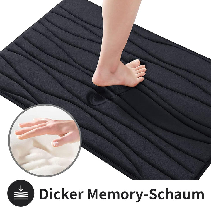 Homaxy Badematten Set 2 teilig Memory Foam Saugfähige Badteppich Set rutschfeste Waschbar Badvorlege