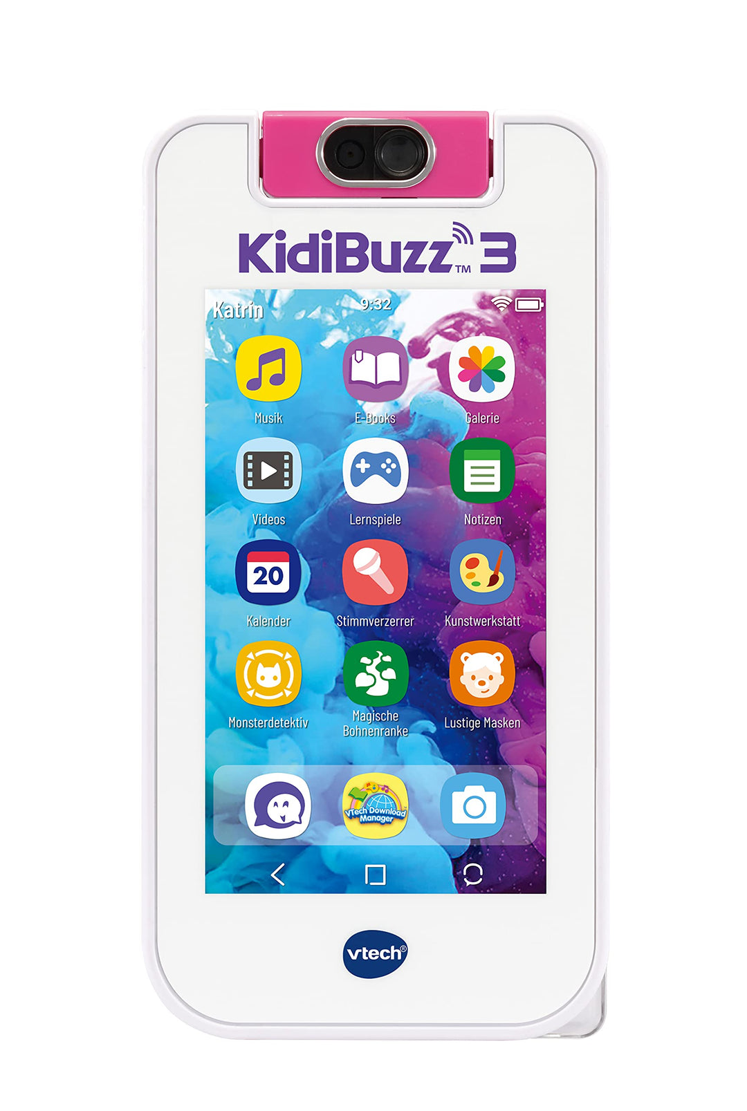 VTech KidiBuzz 3 pink – Multifunktions-Messenger für Kinder – Mit sicherem Internetbrowser, Lernspie