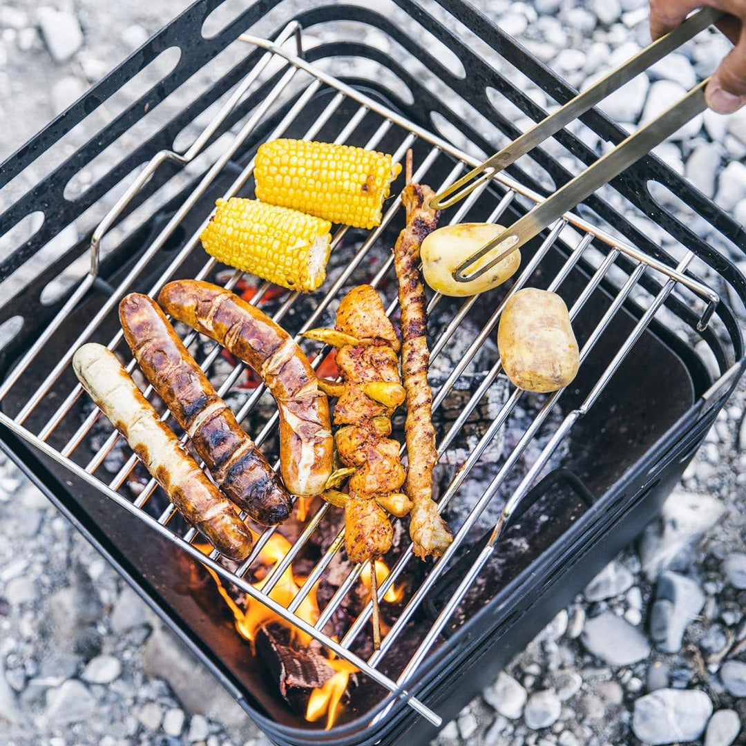 höfats - CUBE Grillrost - verwandelt CUBE Feuerkorb in einen Grill - höhenverstellbar zur Regulierun