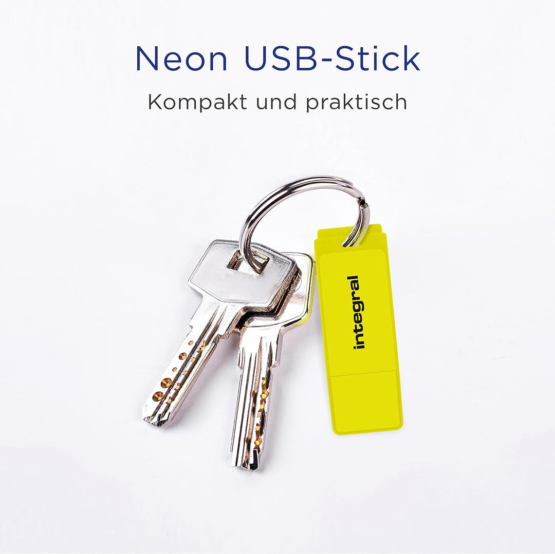 Integral 64GB Neon USB 2.0 Flash-Laufwerk 5er-Pack (Schwarz/Pink/Gelb/Orange/Blau) USB2.0 64GB Multi
