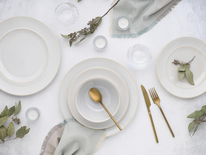 CreaTable, 23670, Serie ANTIQUE offwhite, Geschirrset, Teller Set 12 teilig Tafelservice 12 tlg, Taf