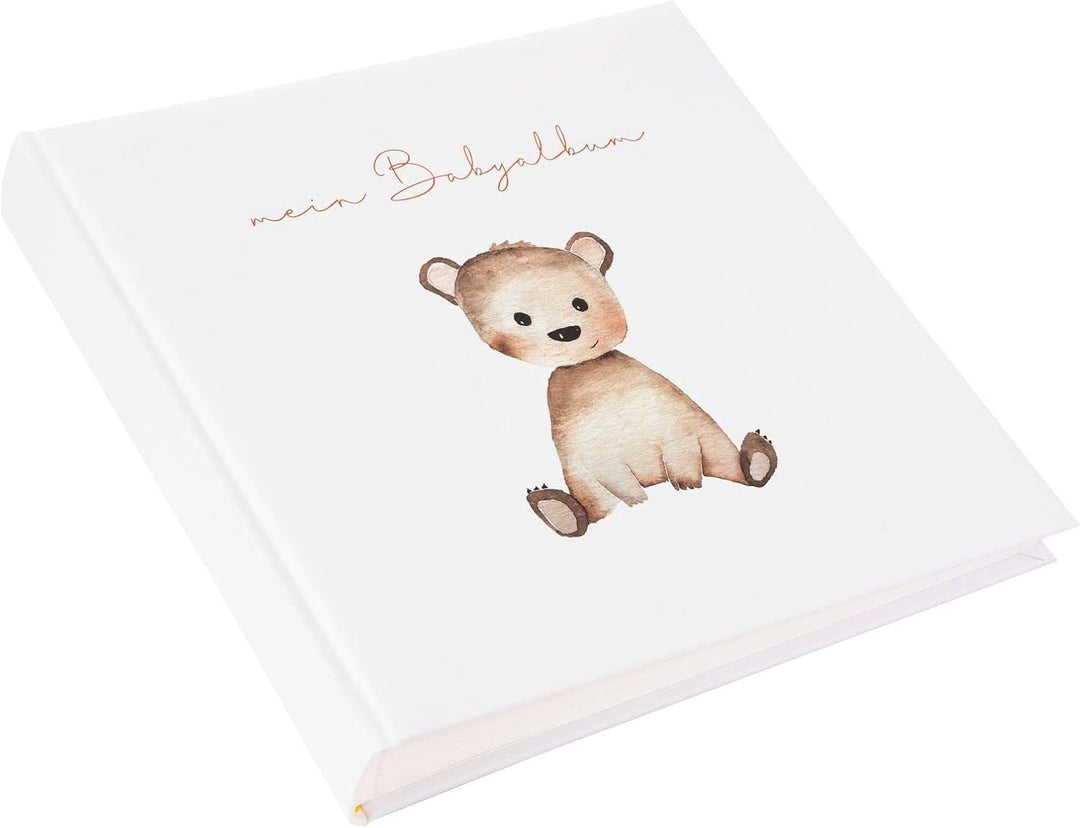 goldbuch 24 458 Fotoalbum Teddybär Foto Album 60 weisse Seiten für 120 Bilder, Babyfotobuch für Mädc