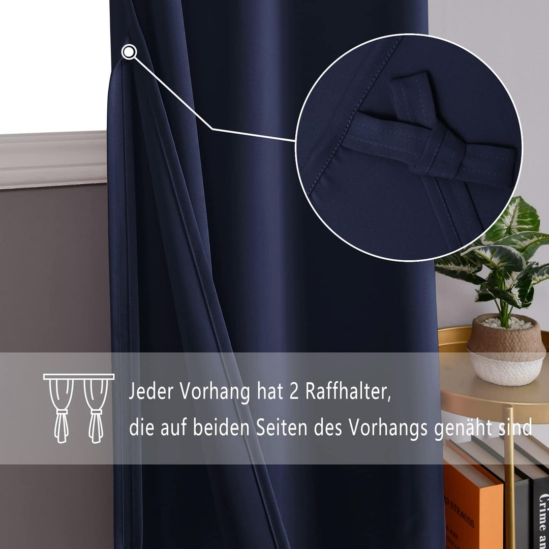 DWCN Vorhang Blickdicht Verdunkelungsgardinen mit Ösen 2 Stücke Thermogardine für Wohnzimmer, Schlaf