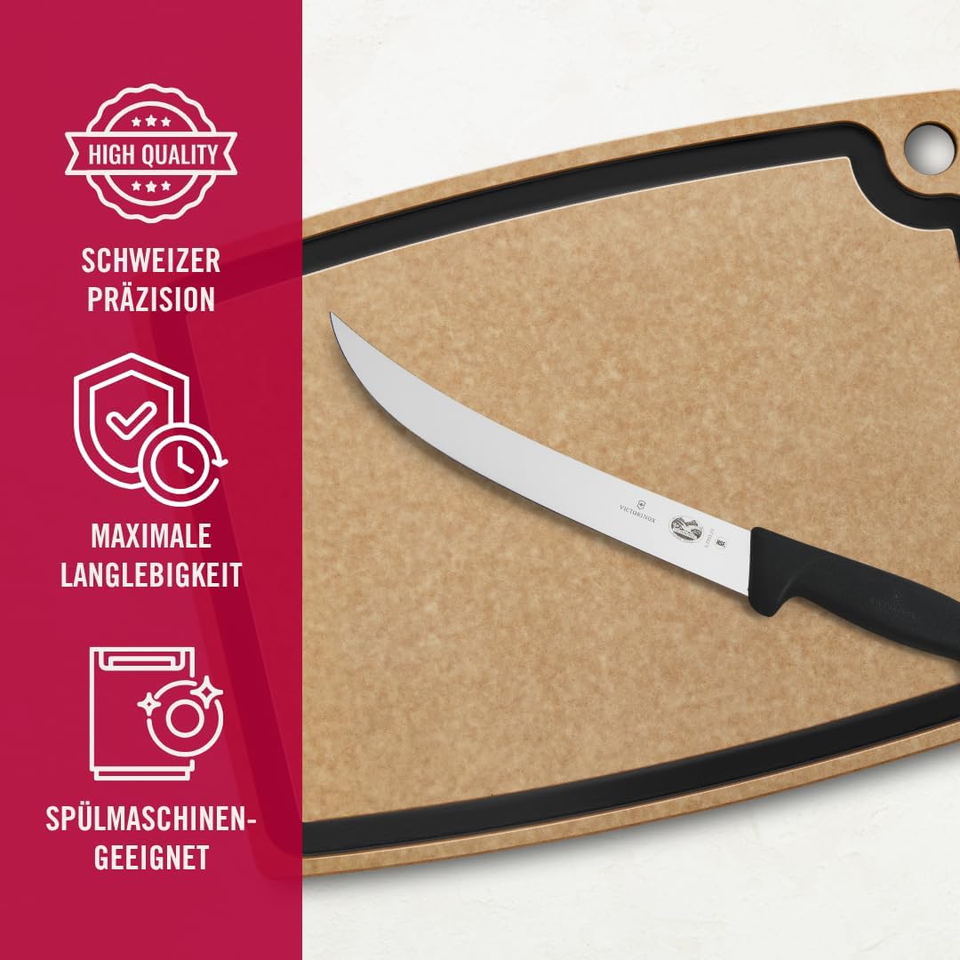 Victorinox Fibrox Schlachtmesser, Langes Zerlegemesser zum Zerteilen grosser Fleischstücke, 25 cm, G