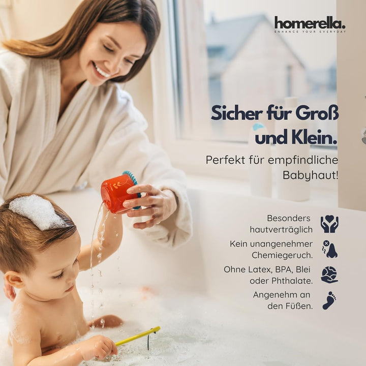homerella® Badewannenmatte rutschfest 88x39cm, INKL. HAKEN, Rutschfeste Badematte BPA frei, Duschmat