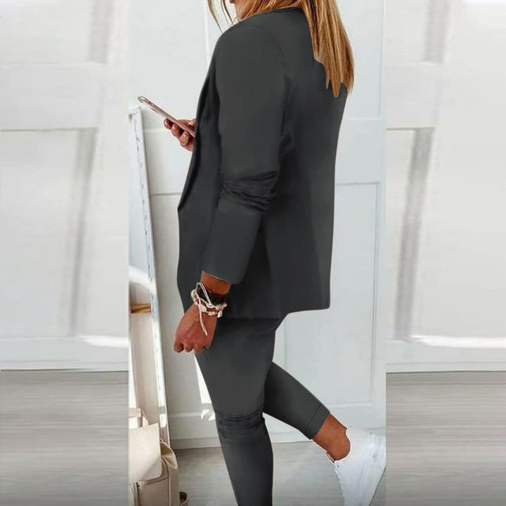Hosenanzug Damen, Festlich Elegant Business Anzug Set Hosenanzug Blazer Hose Outfit Zweiteiler Slimf