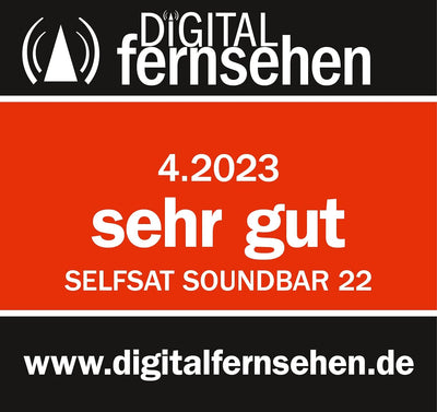 SELFSAT [Test: SEHR GUT SOUNDBAR 22 (12V Soundbar passend für 22“ TVs) Bluetooth schwarz für 22 Zoll