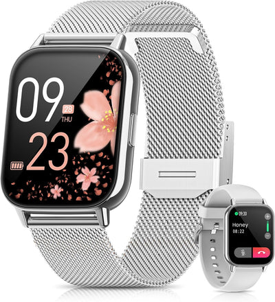 SWGOTA Smartwatch Damen, 1.85" HD Smartwatch mit Telefonfunktion IP68 Wasserdicht Armbanduhr mit Her