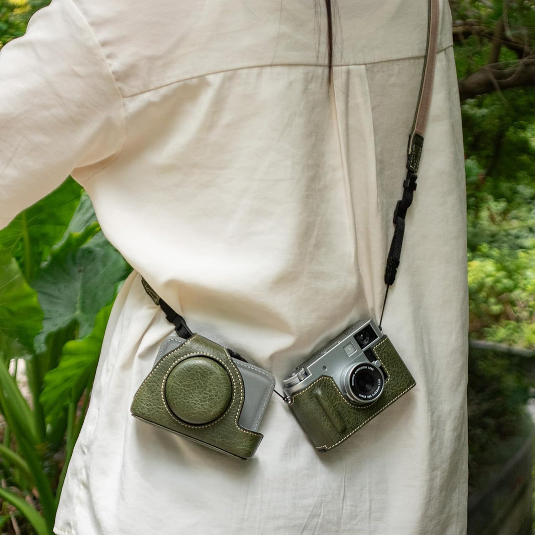 Rieibi x-Half/X-HF1 Case PU Leder Kameratasche für Fujifilm X Half Mirrorless Kamera Schutzhülle mit