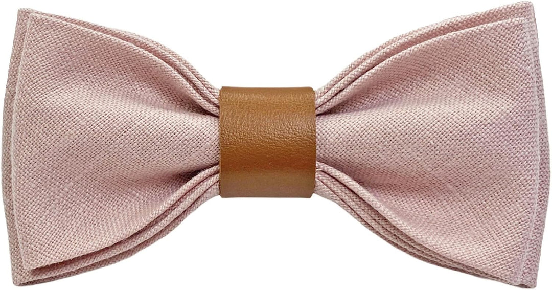 LINILI Leinen Accessoires SET: Fliege, Hosenträger, Einstecktuch, Manschettenknöpfe- Fliege Bereits