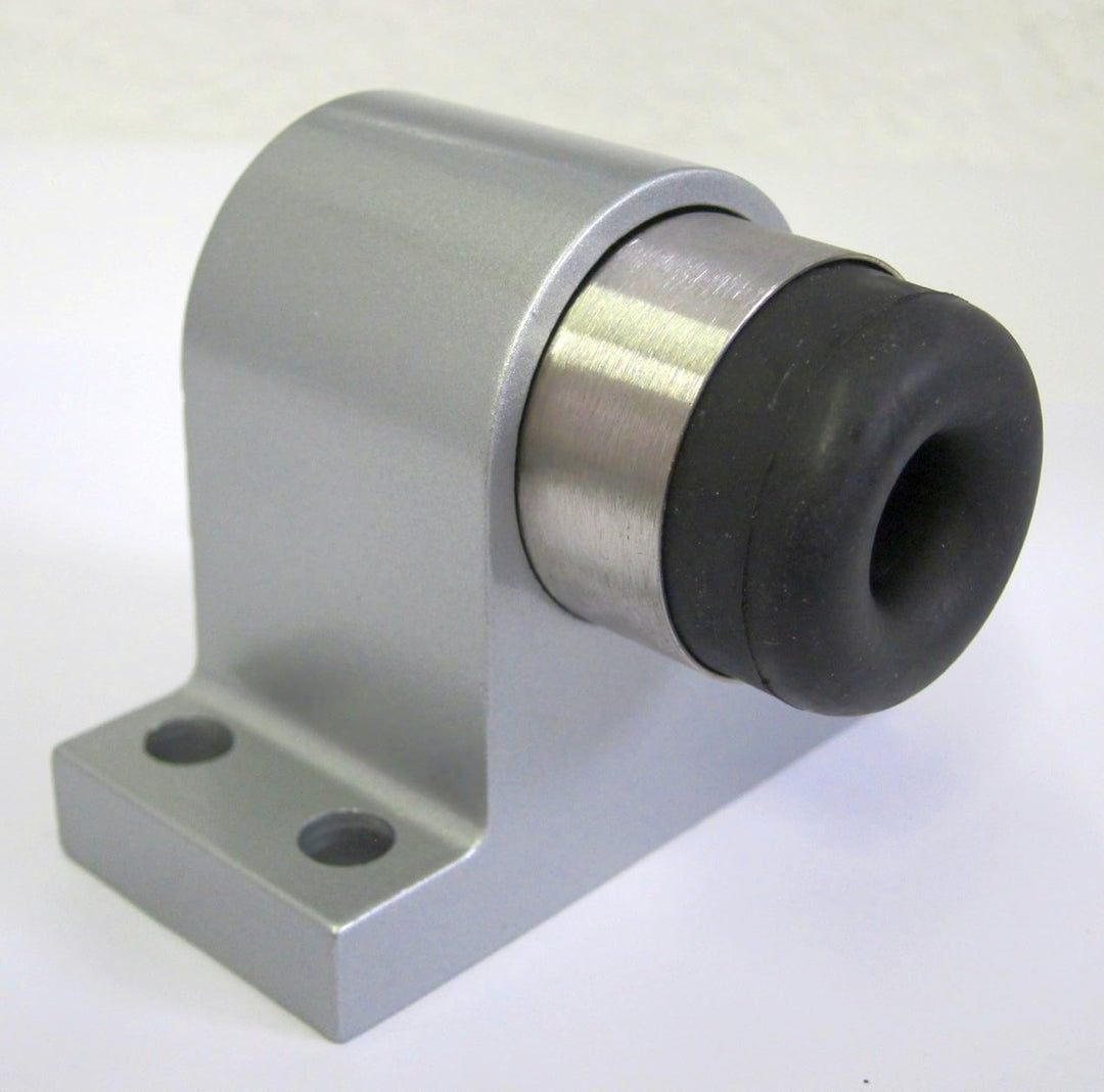 RSW-Türstopper 83029, grauer Türstopper aus massivem Gussaluminium für die Bodenmontage