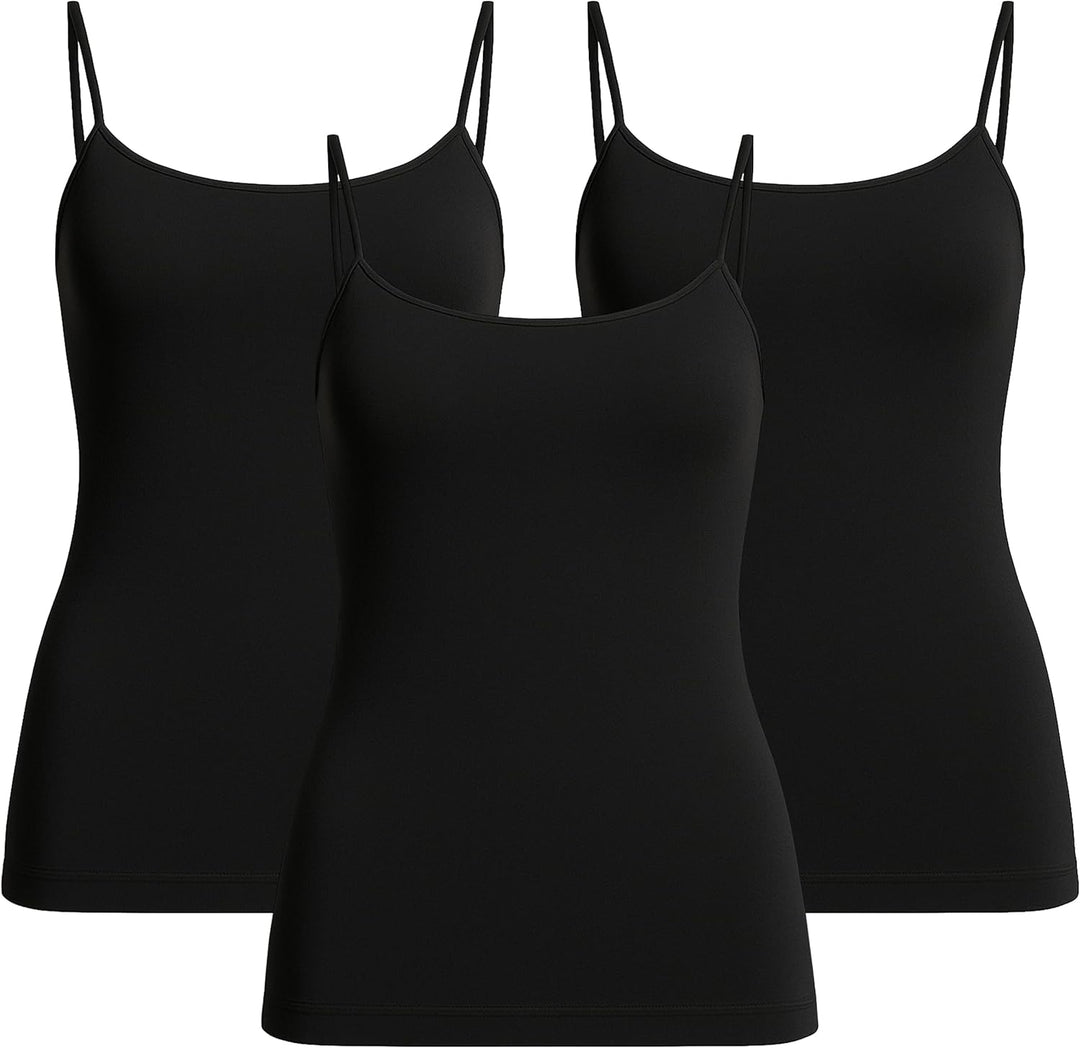 UnsichtBra 3er Pack Damen Shape Unterhemden | Spaghettiträger Basic Top Unterhemd | Mikrofaser Spagh