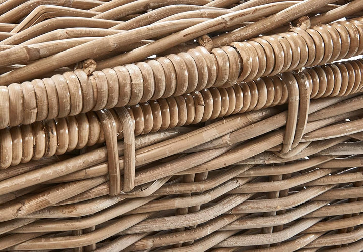 Kobolo Rattantruhe in Kubu Grey, gross 50x40x30 cm, handgefertigte Aufbewahrungsbox mit Deckel im La