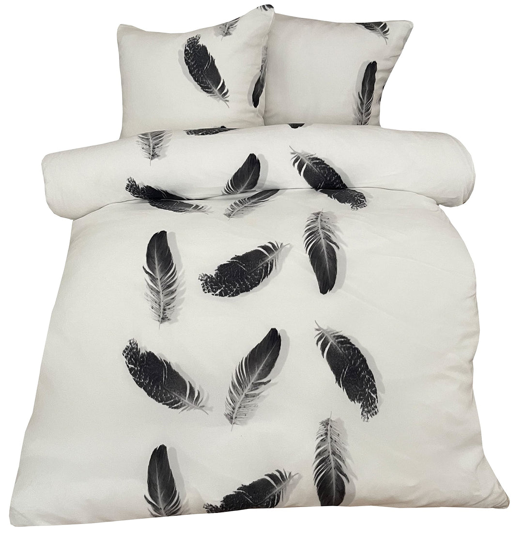 Leonado Vicenti - Winter Bettwäsche Flausch Feder Schwarz Weiss Fleece warm gestreift modern Schlafz