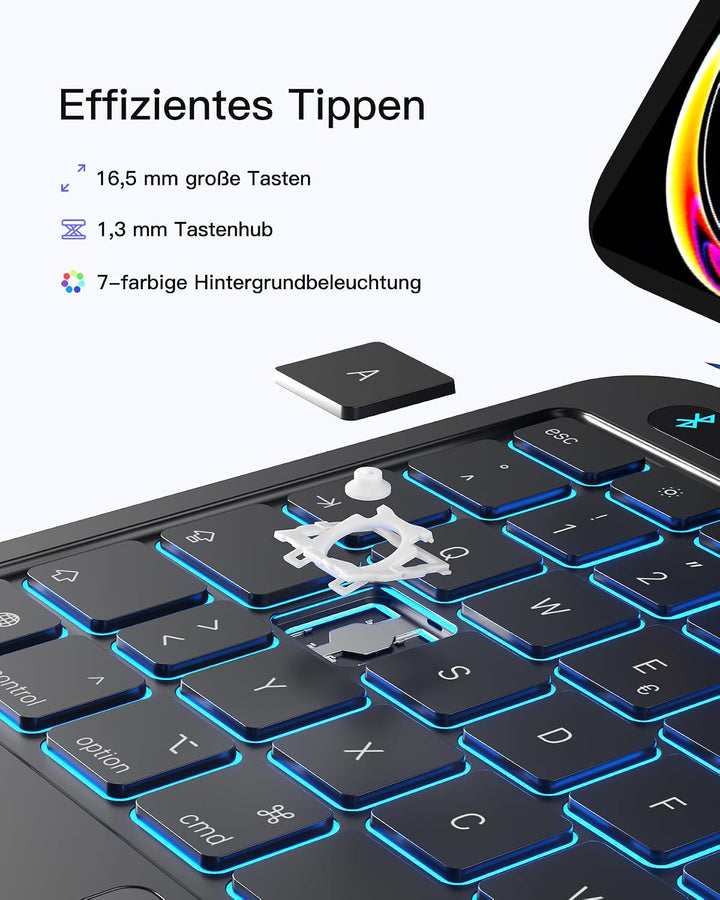 Inateck NeoMagic Magnetische Tastatur Hülle für Air 11" M4/M3/M2 (2026/2025/2024),Air 5/4,Pro 11 4/3