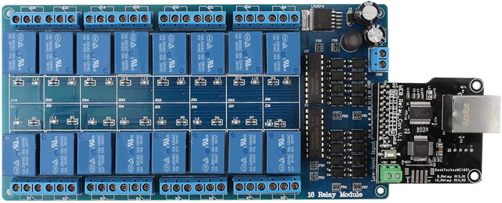 Ethernet-Steuermodul LAN WAN-Netzwerk Web-Server RJ45-Port + 16-Kanal-Relais-Controller-Karte