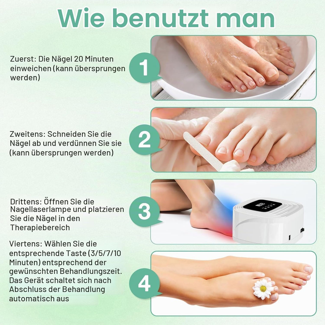 iKeener Kabellose Nagelpilz Lasergerät,FDA Zulassung Nagel Reinigung Fingernägel &amp; Onychomykose,15*4