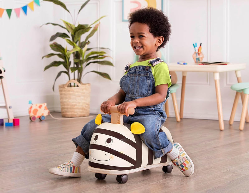 B. toys Rutschauto aus Holz – Rutscher Zebra auf Rollen für Kinder und Babys, Kinderfahrzeug, Rutsch