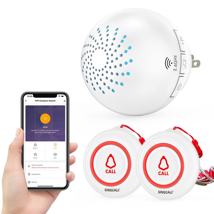 SINGCALL Tuya WiFi Drahtloses Rufsystem(Ausrüstungs-Upgrade),alarmsystem für ältere Menschen/Patient