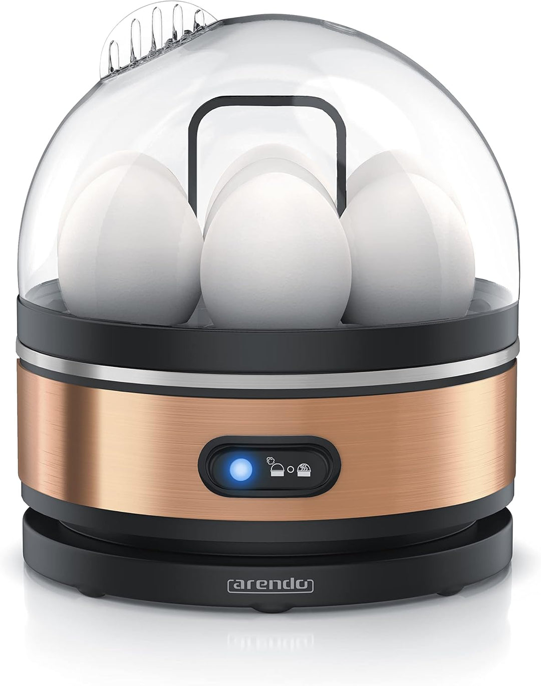 Arendo Sevencook Eierkocher 400 W – Edelstahl Design - 1-7 Eier - Egg Cooker – Kipp-Funktionsschalte
