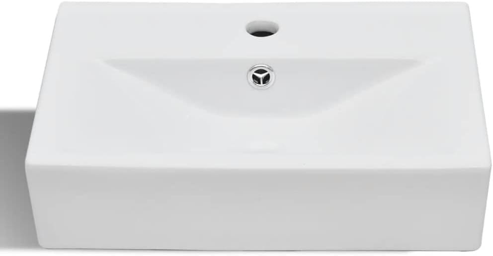 vidaXL Waschbecken Keramik Hahnloch Waschtisch Aufsatzwaschbecken Waschschale