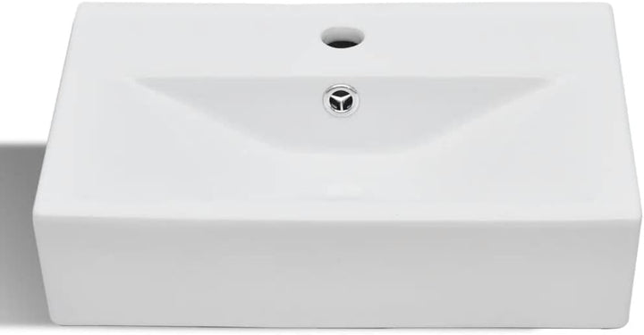 vidaXL Waschbecken Keramik Hahnloch Waschtisch Aufsatzwaschbecken Waschschale