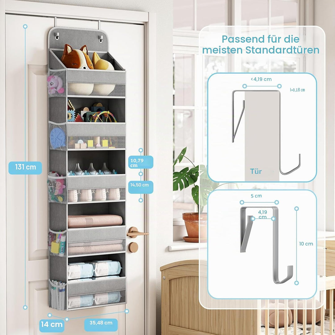 LAMU 5-Etagen Tür Organizer Hängend - Schwingungssicherer Schrank Organizer Hängend, Hintertür Aufbe