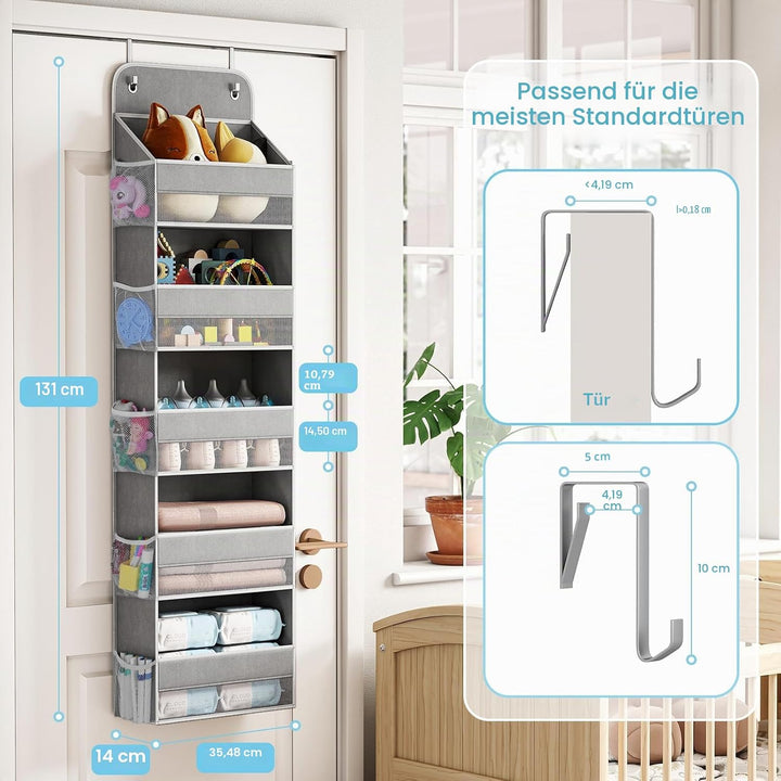 LAMU 5-Etagen Tür Organizer Hängend - Schwingungssicherer Schrank Organizer Hängend, Hintertür Aufbe