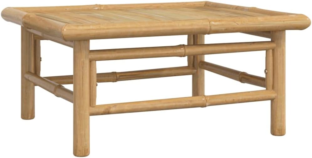 vidaXL 3-TLG. Garten-Lounge-Set mit Hellgrauen Kissen Bambus Mittelteil + Fussstütze + Tisch Hellgra