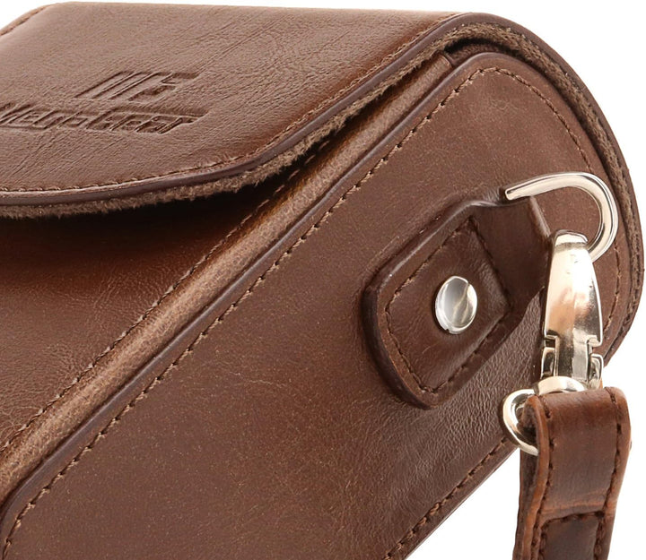 MegaGear Panasonic Lumix DC-TZ200, ZS200 Schutzhülle aus Leder mit Schultergurt, Dunkelbraun