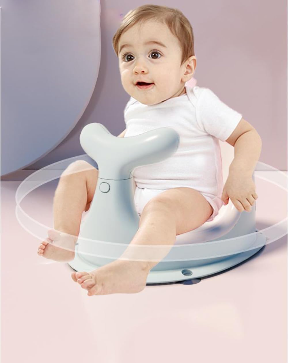 Wal Form Baby Badesitz mit 4 Saugnäpfen - Duschstuhl für Babys 6-36 Monate, kein Schmutz versteckt (