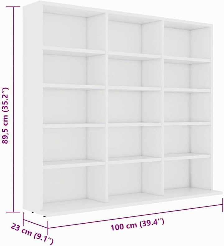 vidaXL CD Regal mit 15 Fächern DVD Bluray Medienregal Medienschrank Aufbewahrung Standregal Regalwan