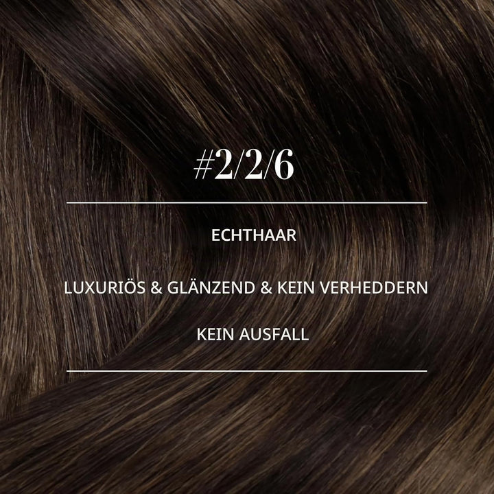 YoungSee Echthaar Tressen Braun Ombre Tressen Echthaar zum Einnahen Braun Ombre Haartressen Echthaar